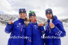 06.03.2024, Soldier Hollow, United States of America (USA): Margie Freed (USA), Chloe Levins (USA), Deedra Irwin (USA), (l-r) - IBU World Cup Biathlon, training, Soldier Hollow (USA). www.nordicfocus.com. © Manzoni/NordicFocus. Every downloaded picture is fee-liable.