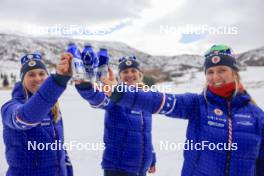 06.03.2024, Soldier Hollow, United States of America (USA): Kelsey Joan Dickinson (USA), Margie Freed (USA), Chloe Levins (USA), (l-r) - IBU World Cup Biathlon, training, Soldier Hollow (USA). www.nordicfocus.com. © Manzoni/NordicFocus. Every downloaded picture is fee-liable.