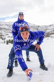 06.03.2024, Soldier Hollow, United States of America (USA): Sean Doherty (USA), Jake Brown (USA), (l-r) - IBU World Cup Biathlon, training, Soldier Hollow (USA). www.nordicfocus.com. © Manzoni/NordicFocus. Every downloaded picture is fee-liable.