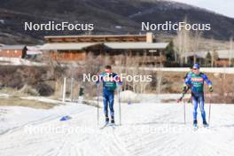 06.03.2024, Soldier Hollow, United States of America (USA): Jake Brown (USA), Taras Lesiuk (UKR), (l-r) - IBU World Cup Biathlon, training, Soldier Hollow (USA). www.nordicfocus.com. © Manzoni/NordicFocus. Every downloaded picture is fee-liable.