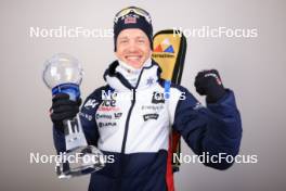 15.03.2024, Canmore, Canada (CAN): Tarjei Boe (NOR) - IBU World Cup Biathlon, trophies, Canmore (CAN). www.nordicfocus.com. © Manzoni/NordicFocus. Every downloaded picture is fee-liable.