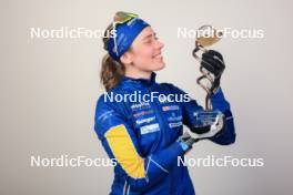 17.03.2024, Canmore, Canada (CAN): Elvira Oeberg (SWE) - IBU World Cup Biathlon, trophies, Canmore (CAN). www.nordicfocus.com. © Manzoni/NordicFocus. Every downloaded picture is fee-liable.