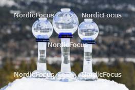 14.03.2024, Canmore, Canada (CAN): IBU trophies for disciplines and the total score - IBU World Cup Biathlon, trophies, Canmore (CAN). www.nordicfocus.com. © Manzoni/NordicFocus. Every downloaded picture is fee-liable.