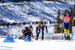 17.03.2024, Canmore, Canada (CAN): Andrea Zattoni (ITA), coach Team Italy, Didier Bionaz (ITA), Martin Ponsiluoma (SWE), (l-r) - IBU World Cup Biathlon, mass men, Canmore (CAN). www.nordicfocus.com. © Manzoni/NordicFocus. Every downloaded picture is fee-liable.