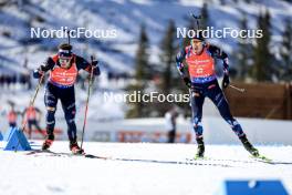 17.03.2024, Canmore, Canada (CAN): Didier Bionaz (ITA), Tarjei Boe (NOR), (l-r) - IBU World Cup Biathlon, mass men, Canmore (CAN). www.nordicfocus.com. © Manzoni/NordicFocus. Every downloaded picture is fee-liable.