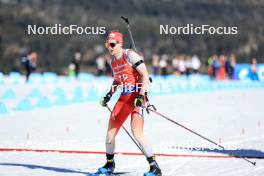 17.03.2024, Canmore, Canada (CAN): Sebastian Stalder (SUI) - IBU World Cup Biathlon, mass men, Canmore (CAN). www.nordicfocus.com. © Manzoni/NordicFocus. Every downloaded picture is fee-liable.