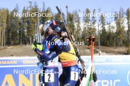 17.03.2024, Canmore, Canada (CAN): Ingrid Landmark Tandrevold (NOR), Lisa Vittozzi (ITA), (l-r), (l-r) - IBU World Cup Biathlon, mass women, Canmore (CAN). www.nordicfocus.com. © Manzoni/NordicFocus. Every downloaded picture is fee-liable.