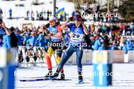 17.03.2024, Canmore, Canada (CAN): Lotte Lie (BEL), Deedra Irwin (USA), (l-r) - IBU World Cup Biathlon, mass women, Canmore (CAN). www.nordicfocus.com. © Manzoni/NordicFocus. Every downloaded picture is fee-liable.