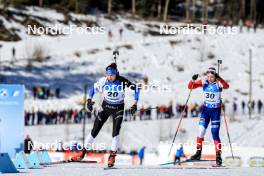 17.03.2024, Canmore, Canada (CAN): Tuuli Tomingas (EST), Lucie Charvatova (CZE), (l-r) - IBU World Cup Biathlon, mass women, Canmore (CAN). www.nordicfocus.com. © Manzoni/NordicFocus. Every downloaded picture is fee-liable.