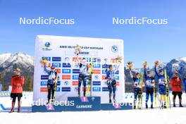 17.03.2024, Canmore, Canada (CAN): Janina Hettich-Walz (GER), Lou Jeanmonnot (FRA), Gilonne Guigonnat (FRA), Justine Braisaz-Bouchet (FRA), Anna Gandler (AUT), Hanna Oeberg (SWE), (l-r) - IBU World Cup Biathlon, mass women, Canmore (CAN). www.nordicfocus.com. © Manzoni/NordicFocus. Every downloaded picture is fee-liable.