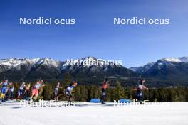 17.03.2024, Canmore, Canada (CAN): Elvira Oeberg (SWE), Juni Arnekleiv (NOR), Marketa Davidova (CZE), Lisa Vittozzi (ITA), Lena Haecki-Gross (SUI), Sophia Schneider (GER), Vanessa Voigt (GER), Julia Simon (FRA), Justine Braisaz-Bouchet (FRA), (l-r) - IBU World Cup Biathlon, mass women, Canmore (CAN). www.nordicfocus.com. © Manzoni/NordicFocus. Every downloaded picture is fee-liable.