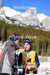 17.03.2024, Canmore, Canada (CAN): Jonne Kahkonen (FIN), coach Team Italy, Lisa Vittozzi (ITA), (l-r) - IBU World Cup Biathlon, mass women, Canmore (CAN). www.nordicfocus.com. © Manzoni/NordicFocus. Every downloaded picture is fee-liable.