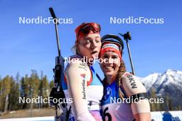 17.03.2024, Canmore, Canada (CAN): Amy Baserga (SUI), Lena Haecki-Gross (SUI), (l-r) - IBU World Cup Biathlon, mass women, Canmore (CAN). www.nordicfocus.com. © Manzoni/NordicFocus. Every downloaded picture is fee-liable.