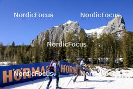 17.03.2024, Canmore, Canada (CAN): Beatrice Trabucchi (ITA), Vanessa Voigt (GER), (l-r) - IBU World Cup Biathlon, mass women, Canmore (CAN). www.nordicfocus.com. © Manzoni/NordicFocus. Every downloaded picture is fee-liable.