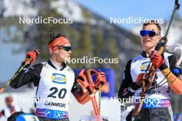 16.03.2024, Canmore, Canada (CAN): Philipp Horn (GER), Benedikt Doll (GER), (l-r) - IBU World Cup Biathlon, pursuit men, Canmore (CAN). www.nordicfocus.com. © Manzoni/NordicFocus. Every downloaded picture is fee-liable.