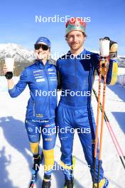 16.03.2024, Canmore, Canada (CAN): Mona Brorsson (SWE), Peppe Femling (SWE), (l-r) - IBU World Cup Biathlon, pursuit men, Canmore (CAN). www.nordicfocus.com. © Manzoni/NordicFocus. Every downloaded picture is fee-liable.