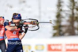 16.03.2024, Canmore, Canada (CAN): Justine Braisaz-Bouchet (FRA) - IBU World Cup Biathlon, pursuit women, Canmore (CAN). www.nordicfocus.com. © Manzoni/NordicFocus. Every downloaded picture is fee-liable.