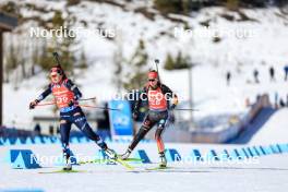 16.03.2024, Canmore, Canada (CAN): Marthe Krakstad Johansen (NOR), Johanna Puff (GER), (l-r) - IBU World Cup Biathlon, pursuit women, Canmore (CAN). www.nordicfocus.com. © Manzoni/NordicFocus. Every downloaded picture is fee-liable.