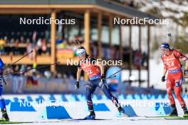 16.03.2024, Canmore, Canada (CAN): Jeanne Richard (FRA), Lisa Theresa Hauser (AUT), (l-r) - IBU World Cup Biathlon, pursuit women, Canmore (CAN). www.nordicfocus.com. © Manzoni/NordicFocus. Every downloaded picture is fee-liable.
