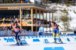 16.03.2024, Canmore, Canada (CAN): Samuela Comola (ITA), Elvira Oeberg (SWE), (l-r) - IBU World Cup Biathlon, pursuit women, Canmore (CAN). www.nordicfocus.com. © Manzoni/NordicFocus. Every downloaded picture is fee-liable.