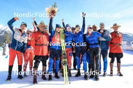 16.03.2024, Canmore, Canada (CAN): Anna Gandler (AUT), Lisa Theresa Hauser (AUT), Lea Rothschopf (AUT), (l-r) - IBU World Cup Biathlon, pursuit women, Canmore (CAN). www.nordicfocus.com. © Manzoni/NordicFocus. Every downloaded picture is fee-liable.