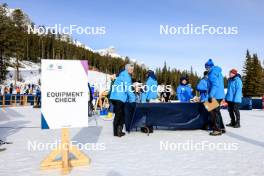 14.03.2024, Canmore, Canada (CAN): Event Feature: Equipment check - IBU World Cup Biathlon, sprint women, Canmore (CAN). www.nordicfocus.com. © Manzoni/NordicFocus. Every downloaded picture is fee-liable.