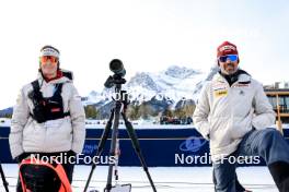 14.03.2024, Canmore, Canada (CAN): Sandra Flunger (AUT) coach Team Switzerland, Remo Krug (GER) coach Team Switzerland, (l-r) - IBU World Cup Biathlon, sprint women, Canmore (CAN). www.nordicfocus.com. © Manzoni/NordicFocus. Every downloaded picture is fee-liable.