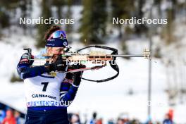 14.03.2024, Canmore, Canada (CAN): Justine Braisaz-Bouchet (FRA) - IBU World Cup Biathlon, sprint women, Canmore (CAN). www.nordicfocus.com. © Manzoni/NordicFocus. Every downloaded picture is fee-liable.