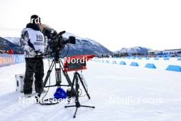 14.03.2024, Canmore, Canada (CAN): Event Feature: cameraman - IBU World Cup Biathlon, sprint women, Canmore (CAN). www.nordicfocus.com. © Manzoni/NordicFocus. Every downloaded picture is fee-liable.