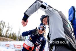 14.03.2024, Canmore, Canada (CAN): Hannah Auchentaller (ITA), Jonne Kahkonen (FIN), coach Team Italy, (l-r) - IBU World Cup Biathlon, sprint women, Canmore (CAN). www.nordicfocus.com. © Manzoni/NordicFocus. Every downloaded picture is fee-liable.