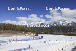 13.03.2024, Canmore, Canada (CAN): Event Feature: Event Feature: Overview over the stadium- IBU World Cup Biathlon, training, Canmore (CAN). www.nordicfocus.com. © Manzoni/NordicFocus. Every downloaded picture is fee-liable.