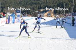28.01.2024, Brezno-Osrblie, Slovakia (SVK): Oceane Michelon (FRA), Camille Bened (FRA), Hannah Auchentaller (ITA), Beatrice Trabucchi (ITA), (l-r) - IBU Open European Championships Biathlon, mixed relay, Brezno-Osrblie (SVK). www.nordicfocus.com. © Reichert/NordicFocus. Every downloaded picture is fee-liable.