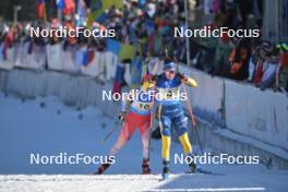 28.01.2024, Brezno-Osrblie, Slovakia (SVK): Lydia Hiernickel (SUI), Johanna Skottheim (SWE), (l-r) - IBU Open European Championships Biathlon, mixed relay, Brezno-Osrblie (SVK). www.nordicfocus.com. © Reichert/NordicFocus. Every downloaded picture is fee-liable.