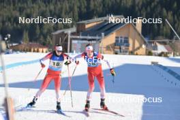 28.01.2024, Brezno-Osrblie, Slovakia (SVK): Gillian Gowling (CAN), Logan Pletz (CAN), (l-r) - IBU Open European Championships Biathlon, mixed relay, Brezno-Osrblie (SVK). www.nordicfocus.com. © Reichert/NordicFocus. Every downloaded picture is fee-liable.