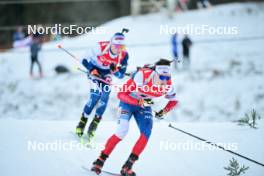 28.01.2024, Brezno-Osrblie, Slovakia (SVK): Arttu Heikkinen (FIN), Mikulas Karlik (CZE), (l-r) - IBU Open European Championships Biathlon, single mixed relay, Brezno-Osrblie (SVK). www.nordicfocus.com. © Reichert/NordicFocus. Every downloaded picture is fee-liable.