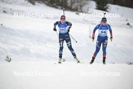 26.01.2024, Brezno-Osrblie, Slovakia (SVK): Ida Lien (NOR), Enkhchimeg Davaadulam (MGL), (l-r) - IBU Open European Championships Biathlon, sprint women, Brezno-Osrblie (SVK). www.nordicfocus.com. © Reichert/NordicFocus. Every downloaded picture is fee-liable.
