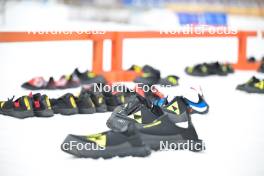 23.01.2024, Brezno-Osrblie, Slovakia (SVK): feature: shoes - IBU Open European Championships Biathlon, training, Brezno-Osrblie (SVK). www.nordicfocus.com. © Reichert/NordicFocus. Every downloaded picture is fee-liable.