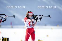 22.03.2024, Meribel, France (FRA): Margot Bonaime (FRA) - French Championships biathlon, mass, Meribel (FRA). www.nordicfocus.com. © Thibaut/NordicFocus. Every downloaded picture is fee-liable.