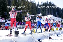 22.03.2024, Meribel, France (FRA): Zabou Mellouet Achard (FRA), Coline Lanchais (FRA), Cassandre Couder (FRA), (l-r)  - French Championships biathlon, mass, Meribel (FRA). www.nordicfocus.com. © Thibaut/NordicFocus. Every downloaded picture is fee-liable.
