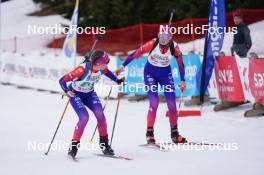 23.03.2024, Meribel, France (FRA): Stecy Rufenacht (FRA), Emie Faivre (FRA), (l-r) - French Championships biathlon, relay, Meribel (FRA). www.nordicfocus.com. © Thibaut/NordicFocus. Every downloaded picture is fee-liable.