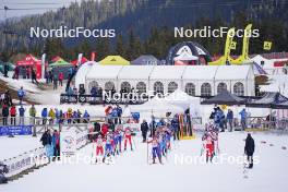 23.03.2024, Meribel, France (FRA): Matilda Dodos (FRA), Rose Marguet (FRA), Rosalie Odile (FRA), (l-r) - French Championships biathlon, relay, Meribel (FRA). www.nordicfocus.com. © Thibaut/NordicFocus. Every downloaded picture is fee-liable.
