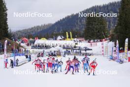 23.03.2024, Meribel, France (FRA): Matilda Dodos (FRA), Rose Marguet (FRA), Eline Curnillon (FRA), Romane Richard (FRA), Rosalie Odile (FRA), (l-r) - French Championships biathlon, relay, Meribel (FRA). www.nordicfocus.com. © Thibaut/NordicFocus. Every downloaded picture is fee-liable.