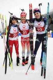 23.03.2024, Ulrichen, Switzerland (SUI): Giannina Piller (SUI), Alessia Laager (SUI), Lena Baumann (SUI), (l-r) - Swiss Championships biathlon, mass, Ulrichen (SUI). www.nordicfocus.com. © Manzoni/NordicFocus. Every downloaded picture is fee-liable.