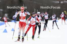 23.03.2024, Ulrichen, Switzerland (SUI): Alessia Laager (SUI), Giannina Piller (SUI), (l-r) - Swiss Championships biathlon, mass, Ulrichen (SUI). www.nordicfocus.com. © Manzoni/NordicFocus. Every downloaded picture is fee-liable.