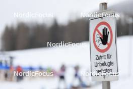 23.03.2024, Ulrichen, Switzerland (SUI): Event Feature: Sign at the shooting range - Swiss Championships biathlon, mass, Ulrichen (SUI). www.nordicfocus.com. © Manzoni/NordicFocus. Every downloaded picture is fee-liable.