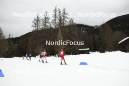 23.03.2024, Ulrichen, Switzerland (SUI): +90+, Matthias Riebli (SUI), Paul Stalder (SUI), Mara Neiger (SUI), (l-r) - Swiss Championships biathlon, mass, Ulrichen (SUI). www.nordicfocus.com. © Manzoni/NordicFocus. Every downloaded picture is fee-liable.