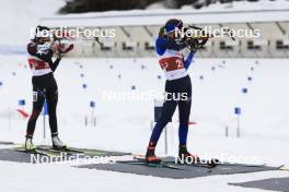 23.03.2024, Ulrichen, Switzerland (SUI): Sophia Imwinkelried (SUI), Lena Baumann (SUI), (l-r) - Swiss Championships biathlon, mass, Ulrichen (SUI). www.nordicfocus.com. © Manzoni/NordicFocus. Every downloaded picture is fee-liable.