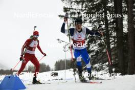23.03.2024, Ulrichen, Switzerland (SUI): Remo Burch (SUI), Levin Kunz (SUI), (l-r) - Swiss Championships biathlon, mass, Ulrichen (SUI). www.nordicfocus.com. © Manzoni/NordicFocus. Every downloaded picture is fee-liable.