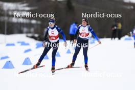 23.03.2024, Ulrichen, Switzerland (SUI): Chiara Saner (SUI), Anina Richter (SUI), (l-r) - Swiss Championships biathlon, mass, Ulrichen (SUI). www.nordicfocus.com. © Manzoni/NordicFocus. Every downloaded picture is fee-liable.