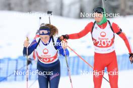 24.03.2024, Ulrichen, Switzerland (SUI): Anina Richter (SUI), Loris Maier (SUI), (l-r) - Swiss Championships biathlon, single mixed relay, Ulrichen (SUI). www.nordicfocus.com. © Manzoni/NordicFocus. Every downloaded picture is fee-liable.